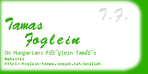 tamas foglein business card